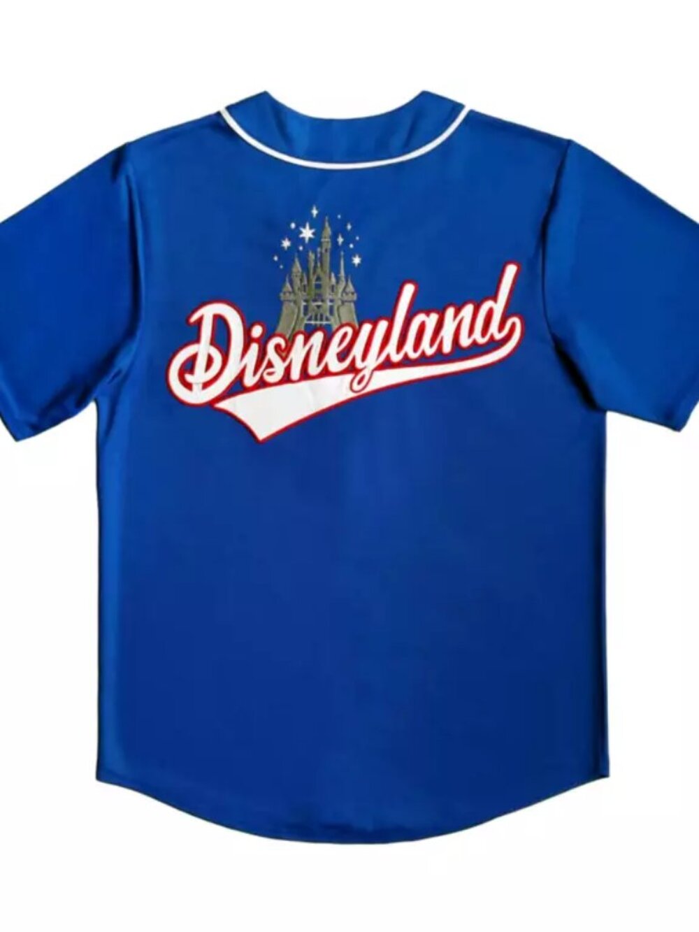 Disneyland Baseball Jersey for Adults Blue Castle 55 Disney Parks Size XXL NWT